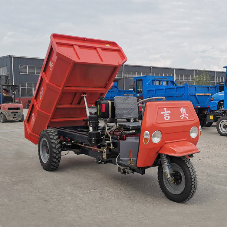 建筑工地电动工程车 小型柴油自卸翻斗三 轮车农用养殖场载重车