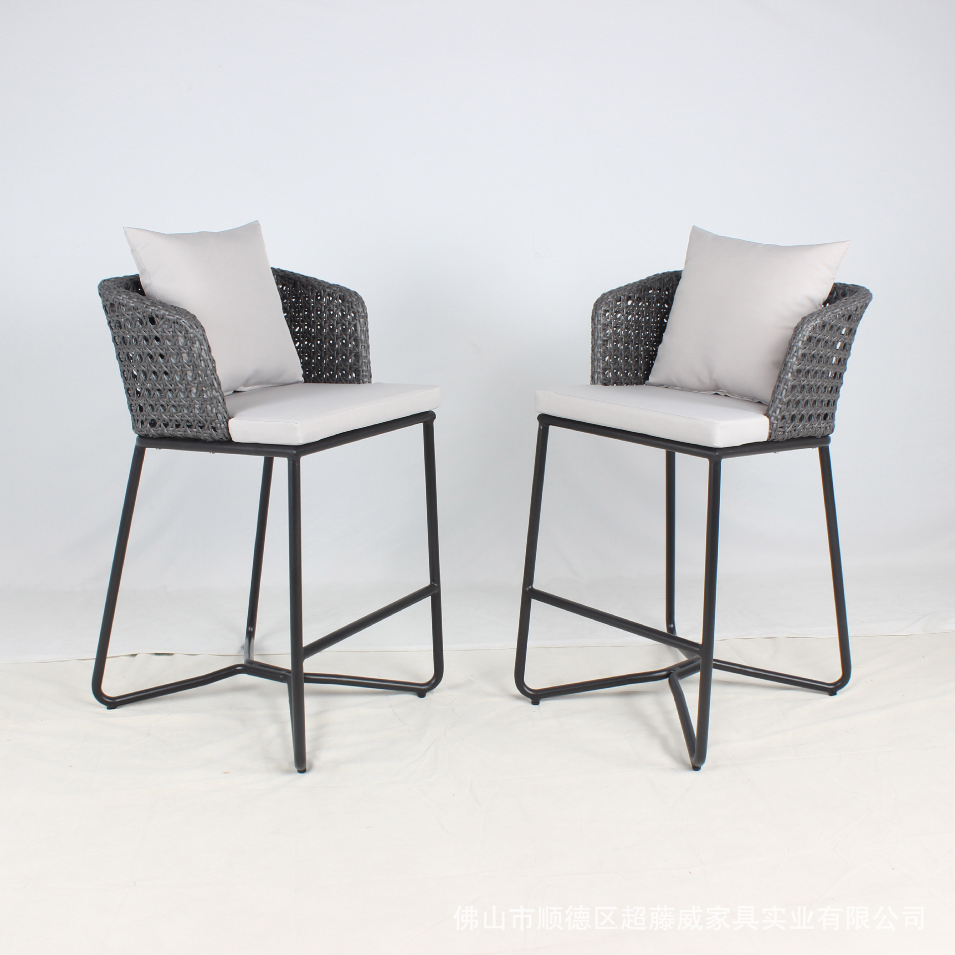 戶外庭院陽台藤編吧椅  室外沙灘露天花園藤條休閑藤吧椅