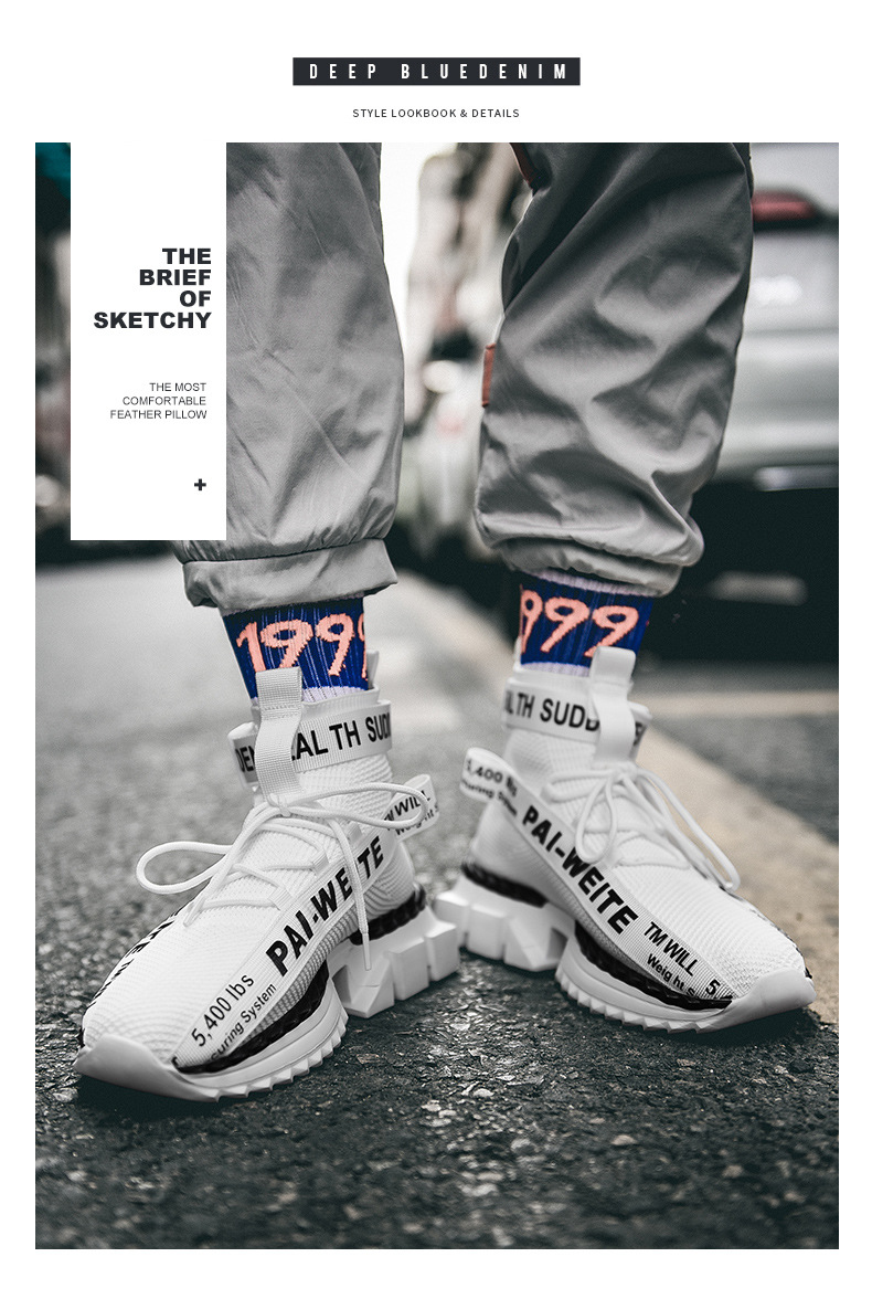 Sneakers casual da uomo in mesh traspirante plus size calzini alti, scarpe da papà, nuove scarpe alla moda per la primavera e l'estate_voghion.com