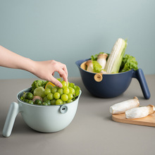 自主设计 升级款小鸟沥水篮 双层水果蔬菜旋转沥水篮 洗菜篮