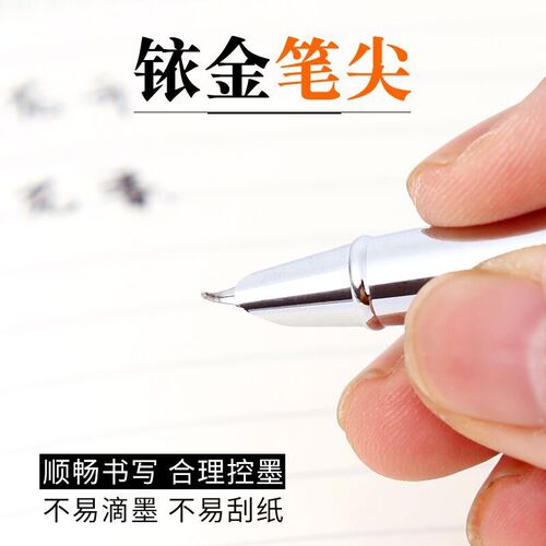 Eternal Full Steel Bent Point Pen for Beginners, Grade 3, Fine Point, Posture Practice Calligraphy and Artistic Signature Aesthetic Pen