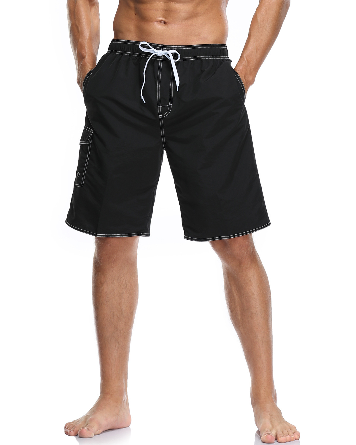 Men's beach summer surfing pants, men's solid color large shorts, loose and quick drying_voghion.com