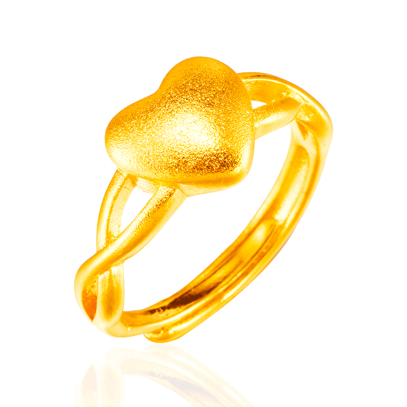 Exquisito antiguo oro imitación 24K oro amor anillo abierto moda femenina arena oro neto rojo vivo joyería al por mayor