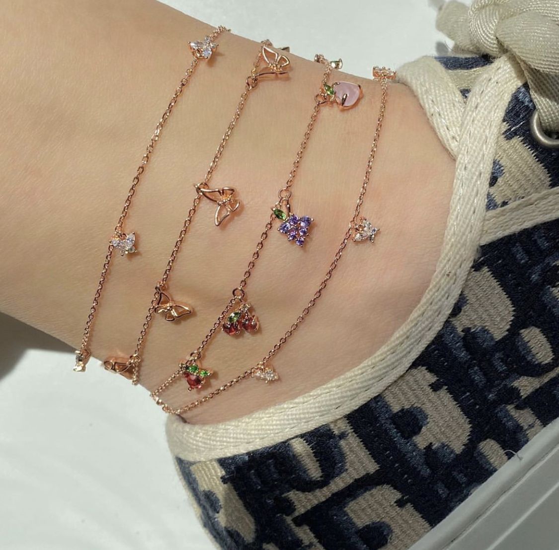 Fashion Summer New Cherry Fruit Element Alloy Anklet display picture 1