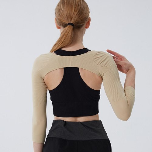 Slim arm elastic sleeve, anti-hunchback posture correction pressure body shaping garment, back-beautifying underwear and shoulder pads