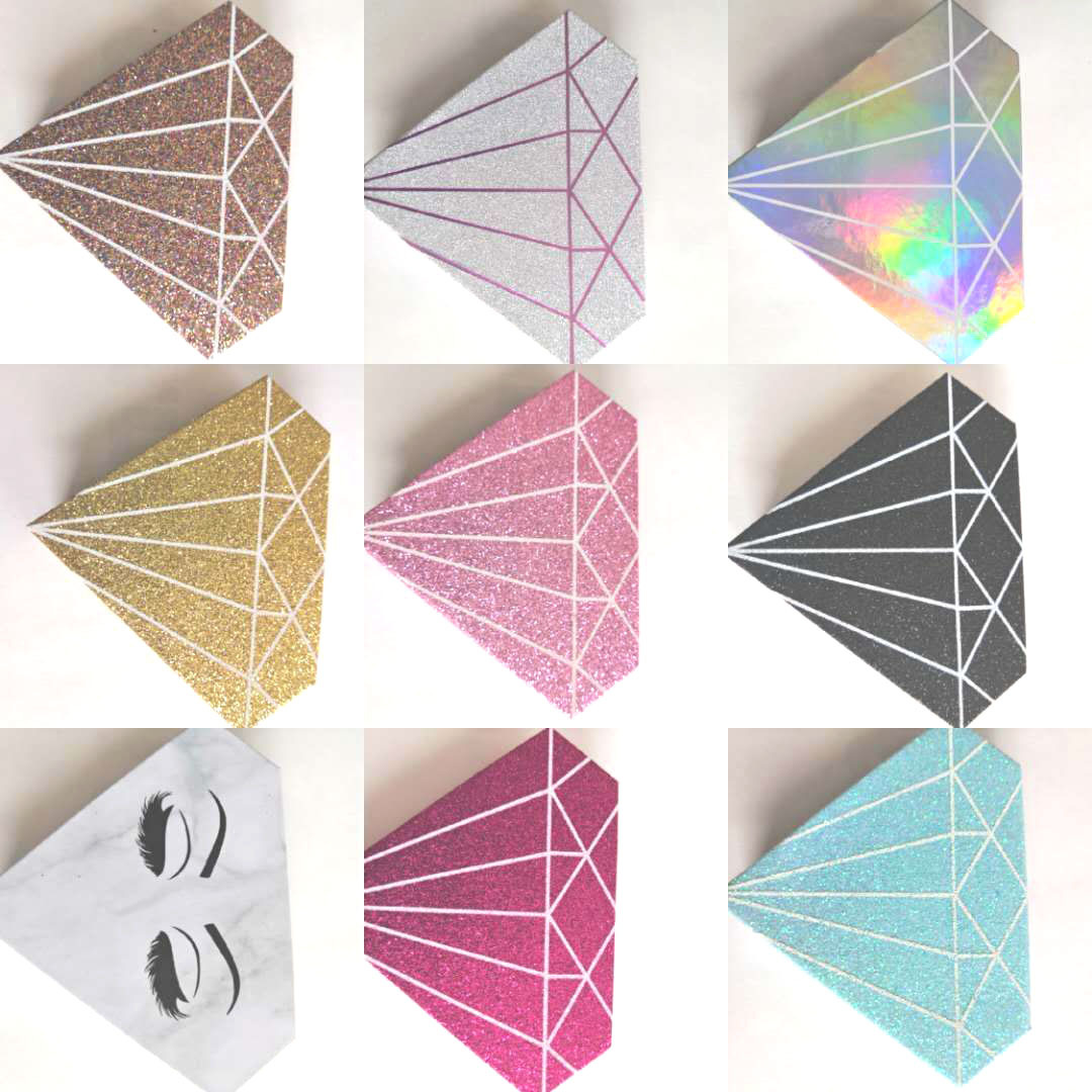 青岛专业设计制作睫毛钻石盒五边形假睫毛包装盒通用睫毛磁铁盒