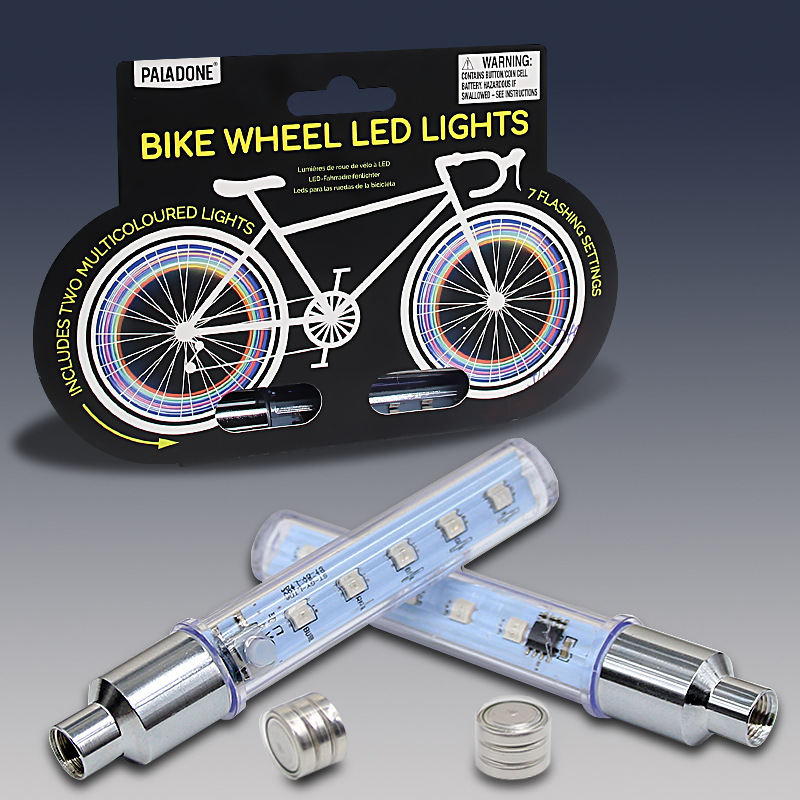 新型自転車七色風火輪個性口灯警告灯led車輪灯マウンテンバイク装備部品|undefined
