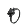 Fashionable material heart shaped, black gemstone ring, simple and elegant design, European style