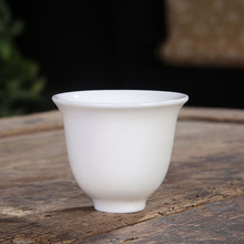 德化白瓷羊脂玉茶杯办公家用功夫茶杯纯白陶瓷品茗杯主人杯批发