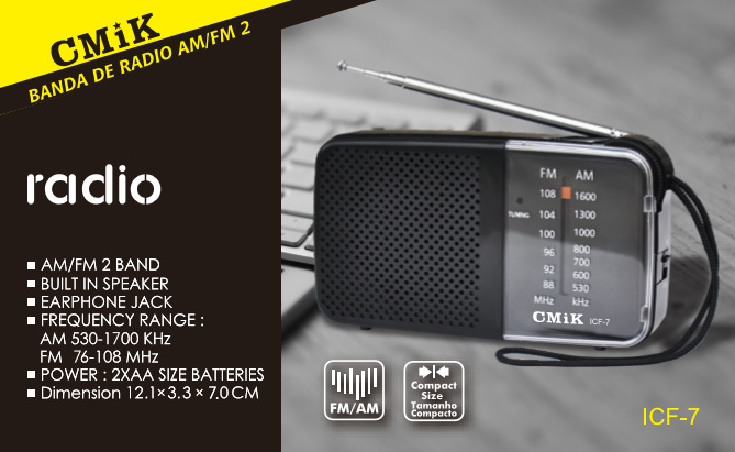 CMIK two-band radio for the elderly, mini portable Walkman, fm frequency modulation broadcasting semiconductor radio detail image 2