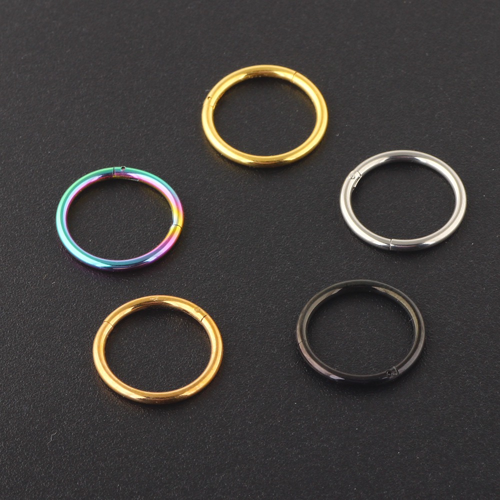 Daily Occasion Vacuum Plating Flower Titanium Steel Ethnic Style Earrings Nose Ring