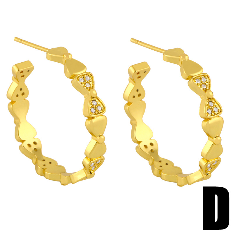 Boucles D&#39;oreilles Diamant Rétro En Forme De C display picture 6