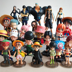 Navy Captain Luffy, Zoro, Sanji, and Chopper Series Anime Figure, Display Stand, Cake Decoration, Action Figure Model