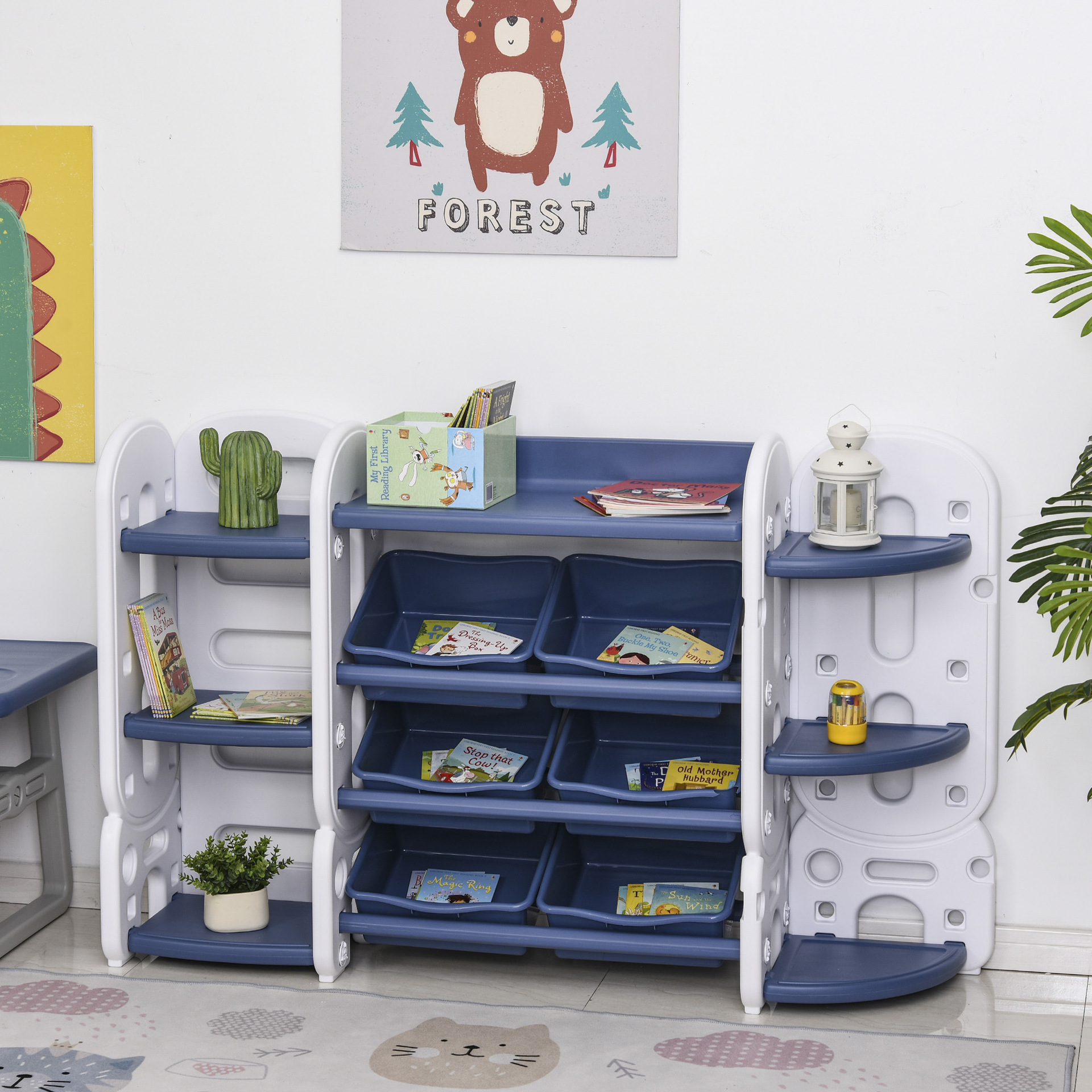 兒童玩具收納架寶寶大容量書架落地置物架家用