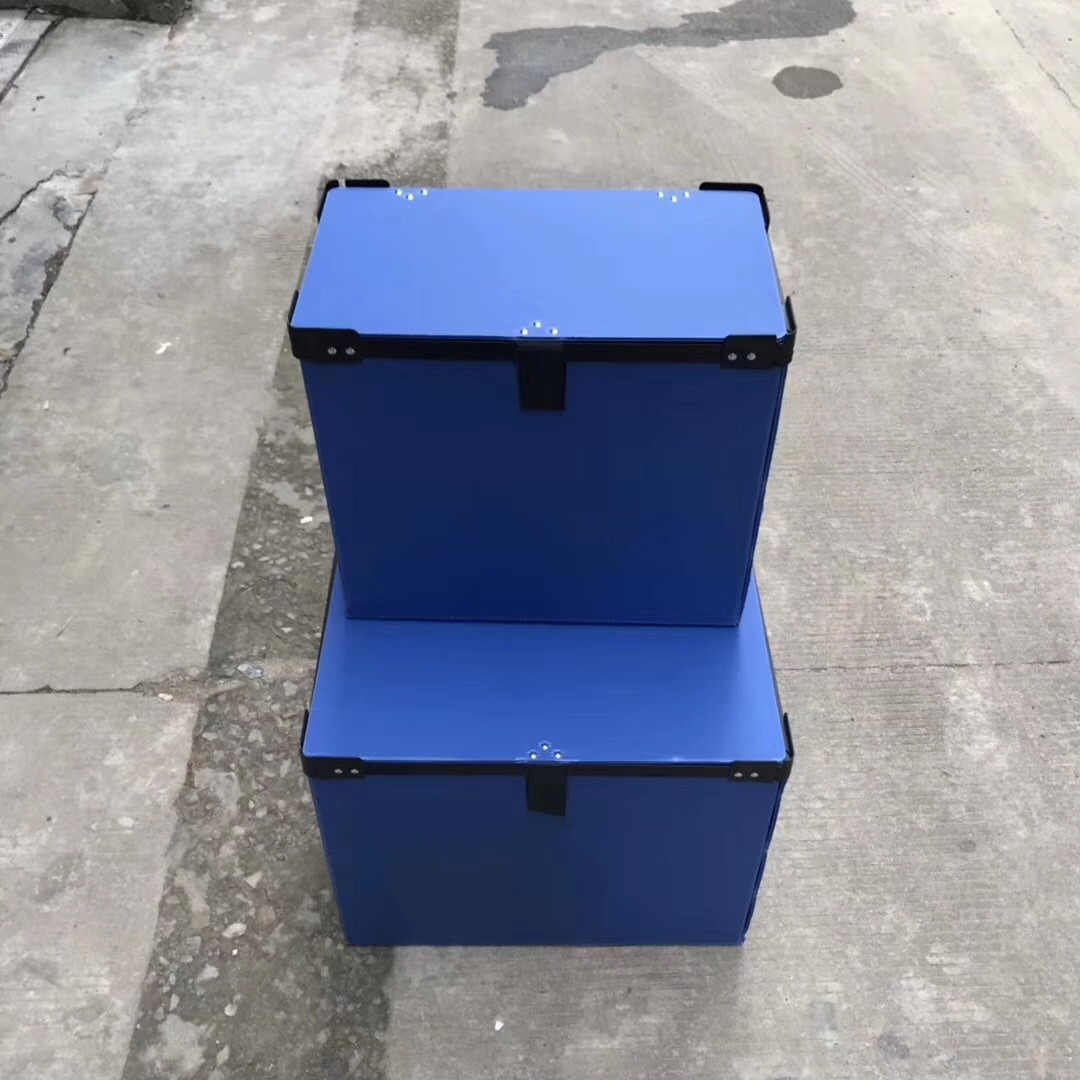 绿色塑料折叠纸箱 黑色中空板周转箱 广州塑胶空心板箱 加魔术贴