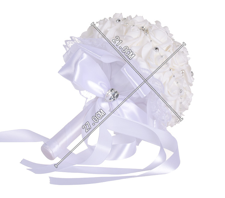 Wedding products: Western-style creative hand-held bouquets, white artificial roses, bride's wedding hand-held bouquets, wedding supplies detail image 4