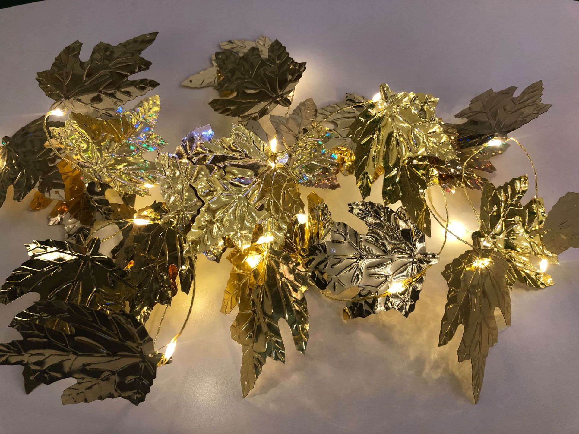 厂家直销LED铜线灯树叶配件鞭炮灯