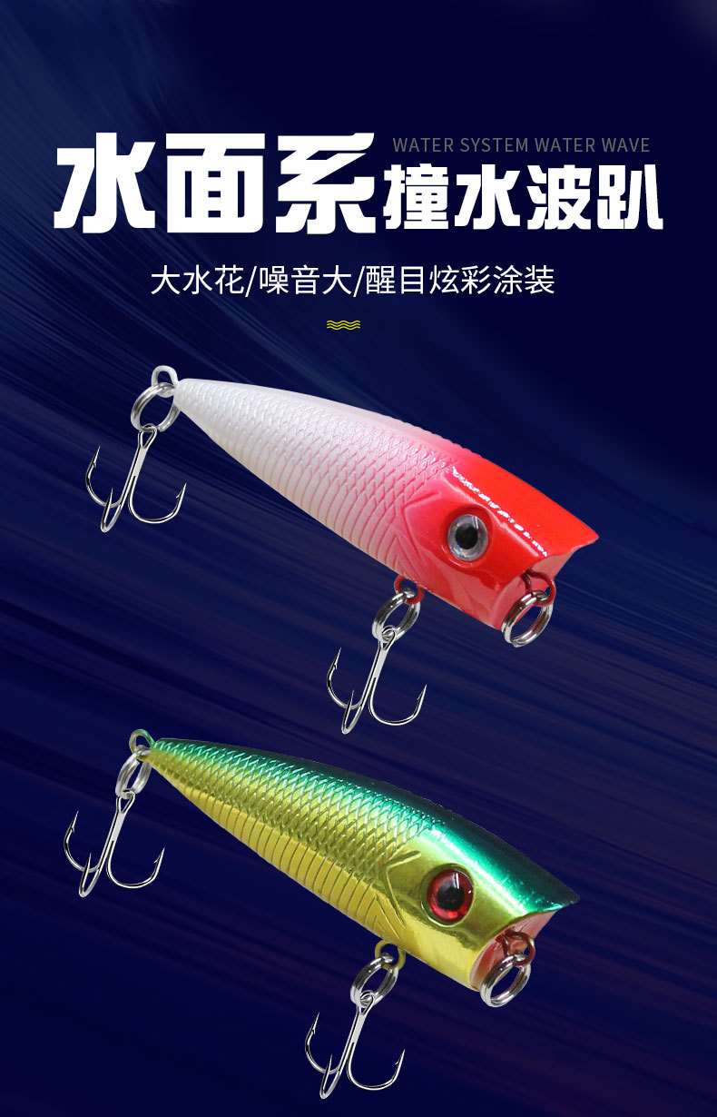 Small gradient lure popper baits