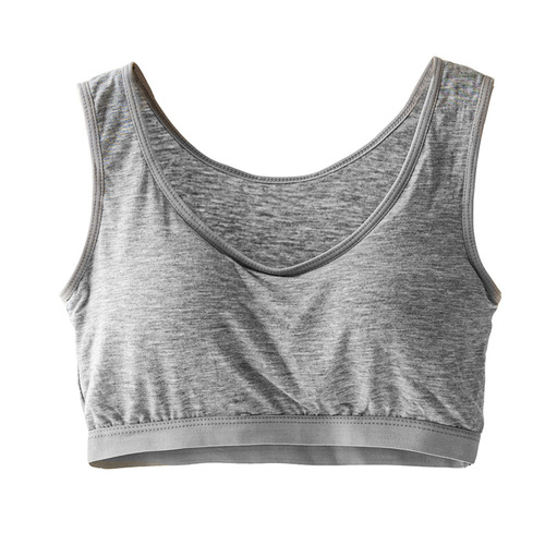 Wear-free bra without rims with breast pads for girls half-cut short bottoming vest for students to wrap their breasts for women in spring and summer
