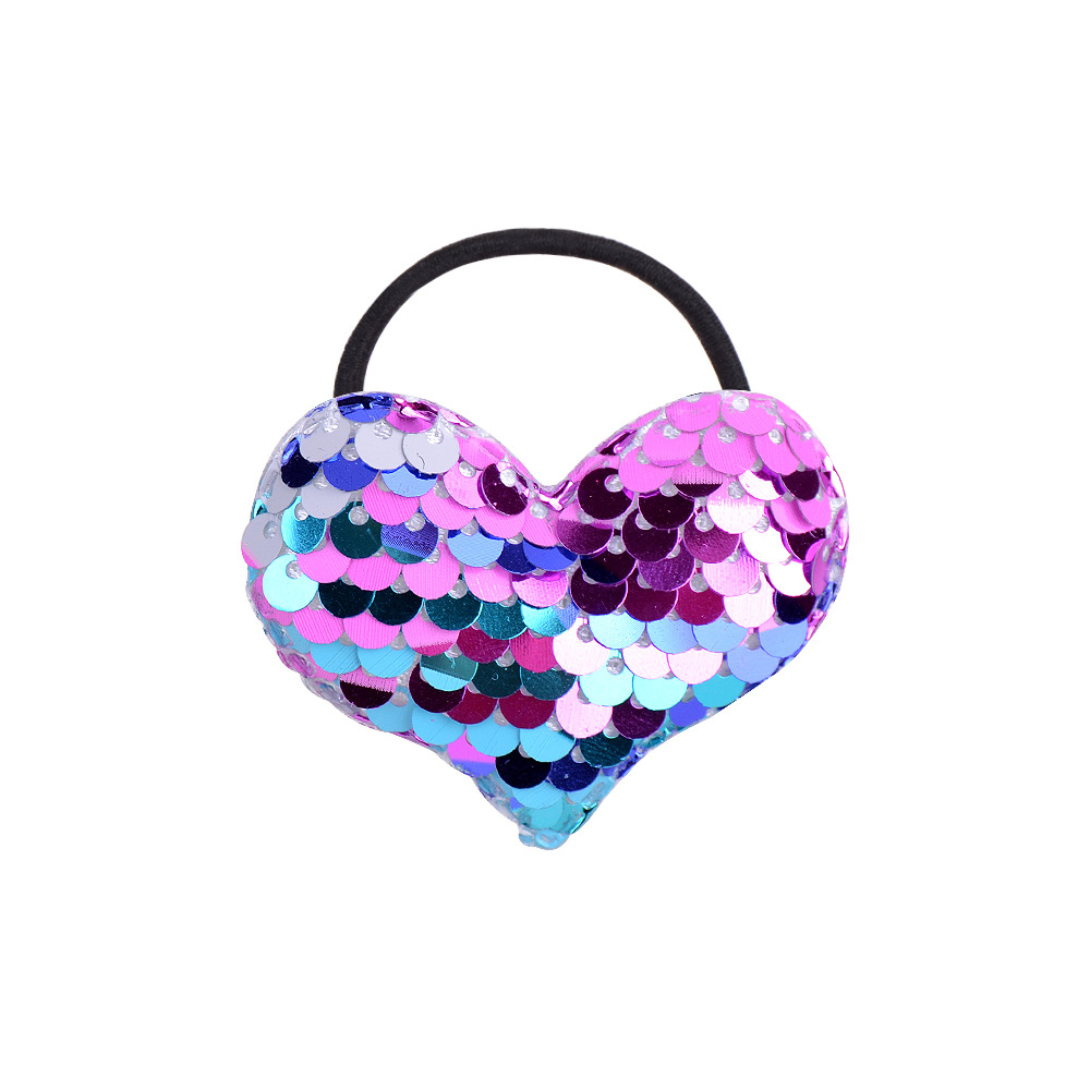 Fashion Star Heart Shape Crown Elastic Band Sequins Hair Tie 1 Piece display picture 6