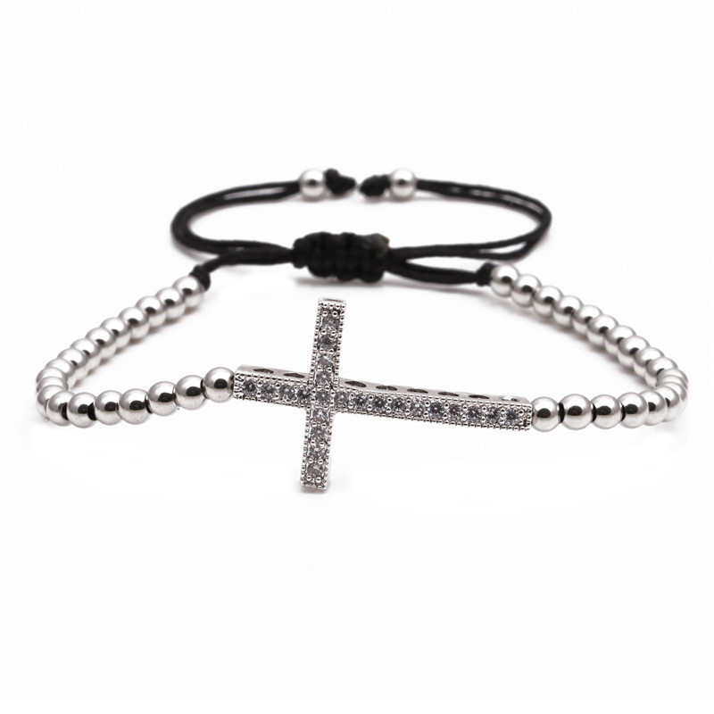 Jewellery For Women Brass Zircon Cross Braid Adjustable Bracelet Wholesales Yiwu Suppliers China display picture 1