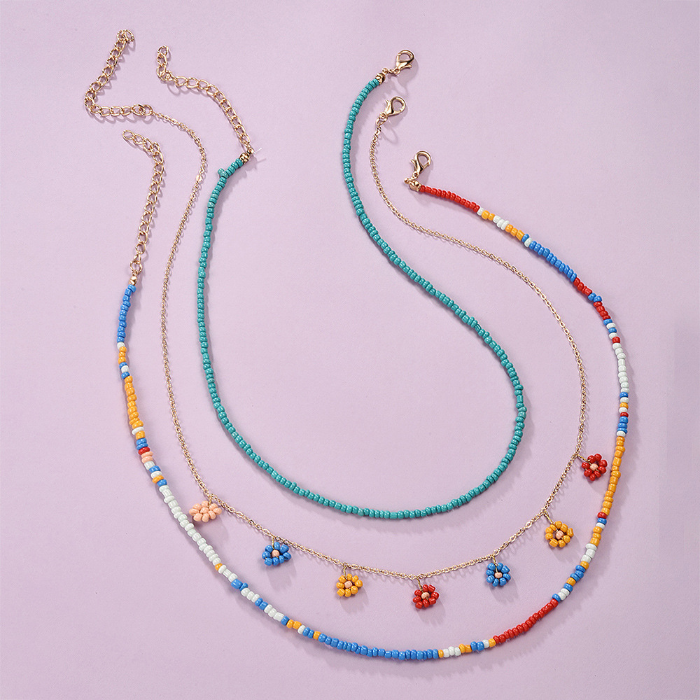 Ethnic Style Rice Bead Necklace Fashion Forest Flowers Holiday Style Clavicle Chain Jewelry Wholesale Nihaojewelry display picture 3