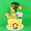 Copyright baking cake decorative double -layer animal cake 插 版 版 版 版
