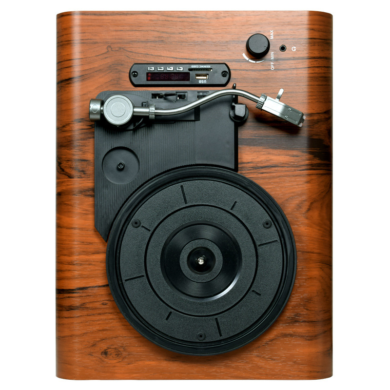 Виниловый проигрыватель Loo Retro Bluetooth натуральное дерево