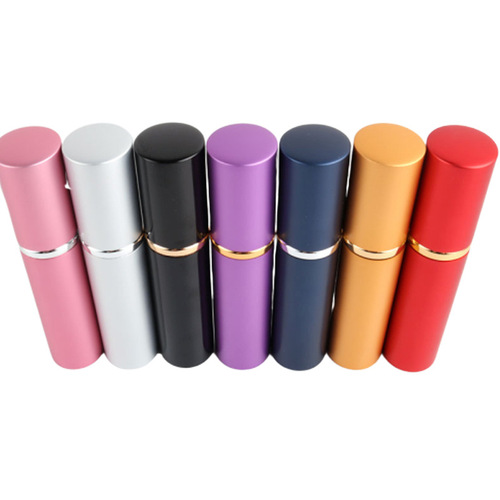 10ml light plate high-grade anodized aluminum cylindrical lipstick style perfume bottle spray bottle cosmetics portable travel