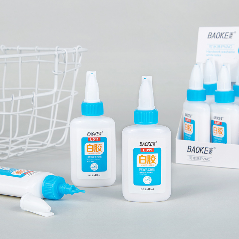 寶克L011辦公乳膠白膠兒童用做手工制作可水洗大瓶液體膠水帶筆刷