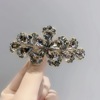 Hairgrip, golden water, crystal, high-end hair accessory, big hairpin, new collection, flowered