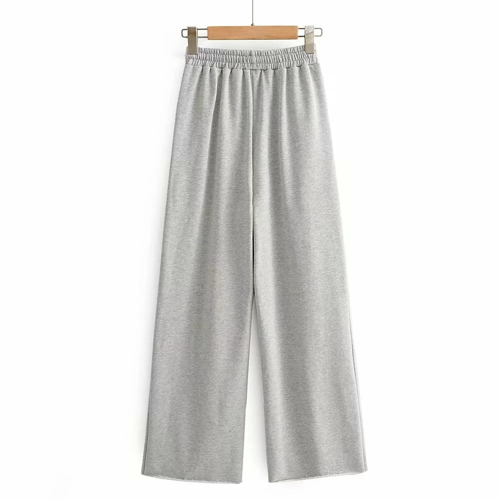 hole wide leg sports pants NSHS46795