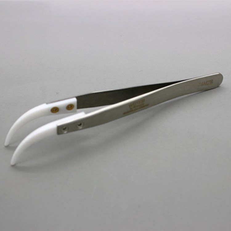 WEITESI陶瓷镊子 WTS-74MZB 弯头白色陶瓷镊子可换头耐热绝缘镊子