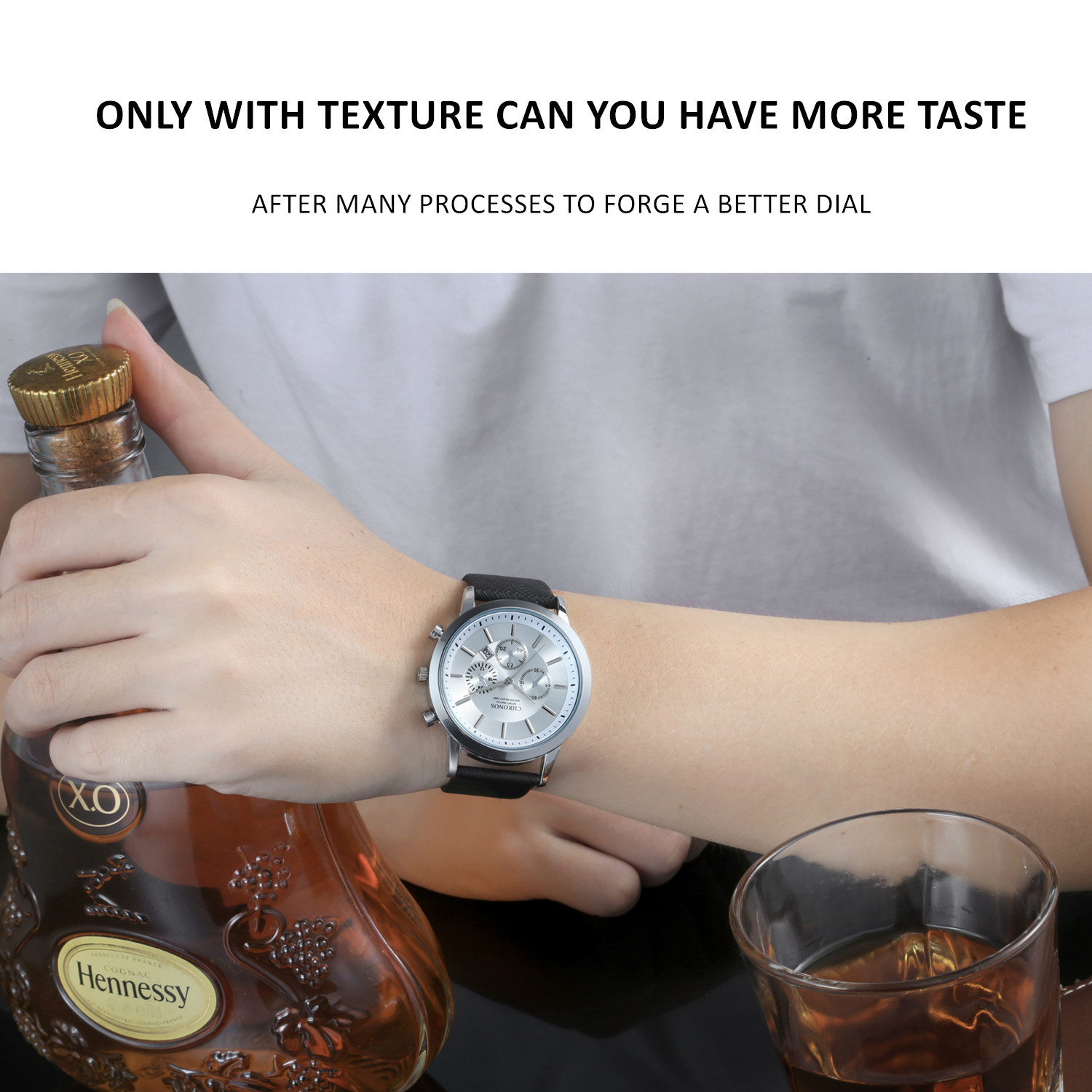 New light luxury fashion simple men's watch leisure belt calendar watch_voghion.com