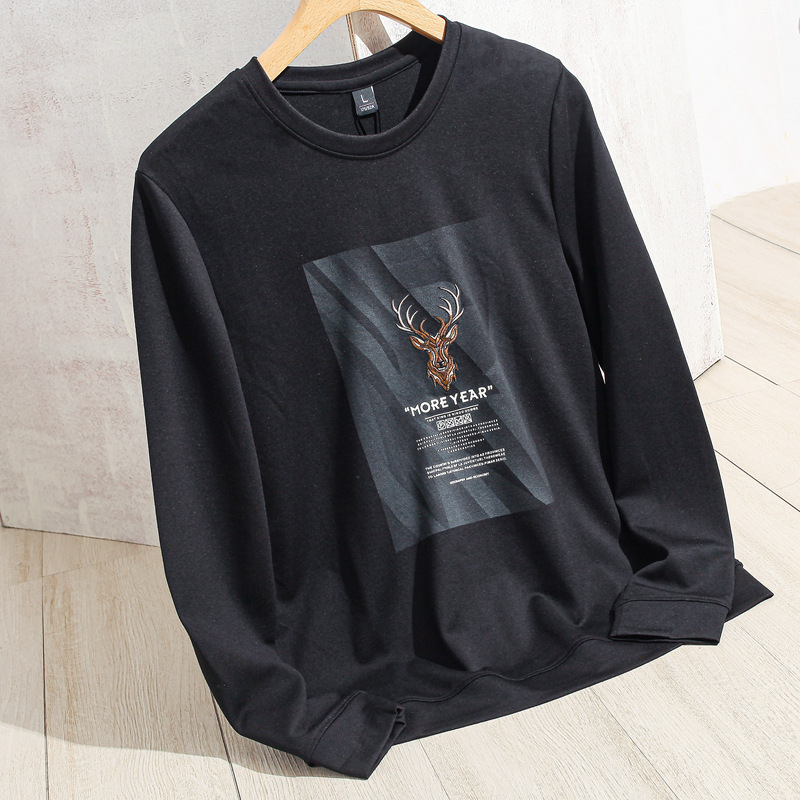 Exquisite embroidery 2022 new pattern first quality Cattle cargo Spring Men's T-shirts black Sweater Pullover
