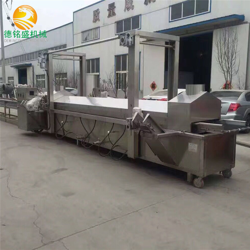 永安隧道式鲅鱼油炸生产线 全自动黄花鱼油炸机 带挂渣带鱼油炸机