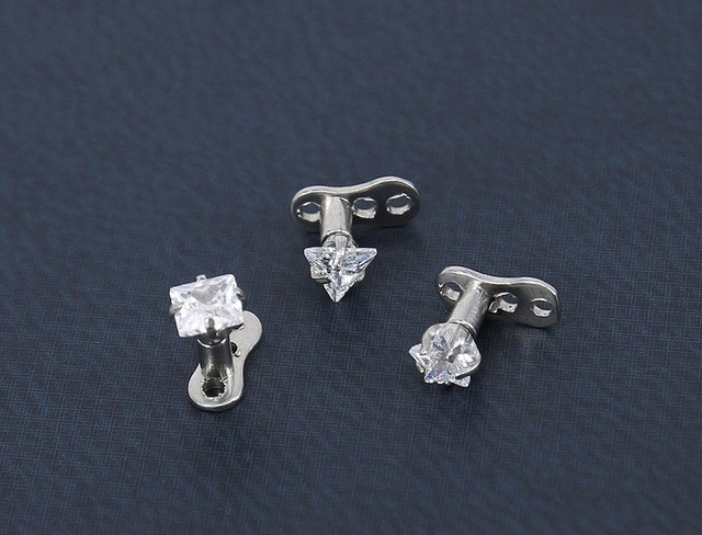 316L Stainless Steel Round Zircon European American Personality Body Piercing Nail Ear Stud Earring Jewelry Wholesale detail image 8