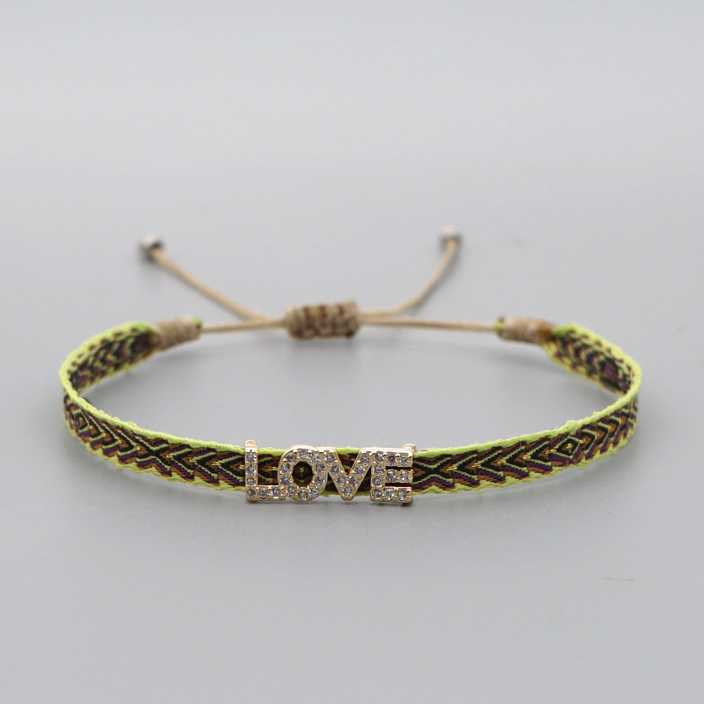 Contrasting Color Pattern Bohemia Retro Webbing Diamond Alloy Bracelet For Women Nihaojewelry display picture 23