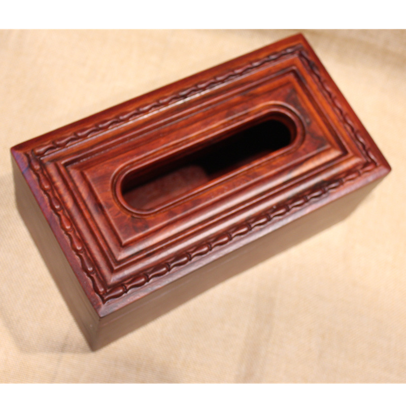 實木緬甸花梨開合蓋家居古典紙巾盒 紅木紙巾盒面巾紙巾抽工藝品