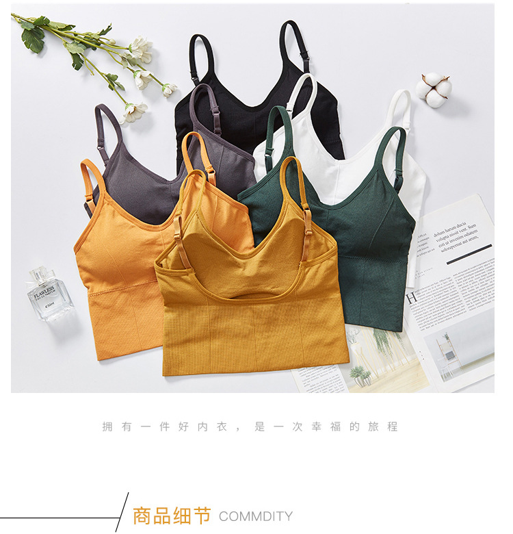 The same U-shaped beauty back-hugging, strapless and body-hugging yoga sports vest and women's halter bra as the Internet celebrity Kaka detail image 16