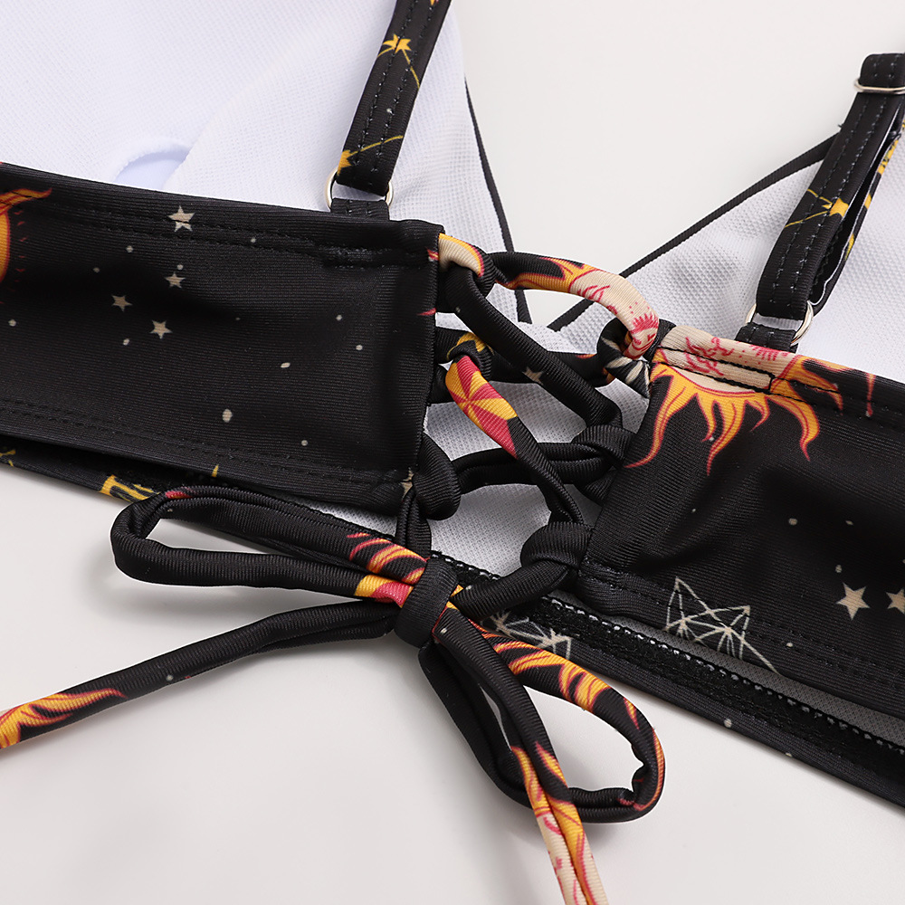 Amazon foreign trade new sunflower bikini European and American sexy triangle swimsuit cross-border swimsuit