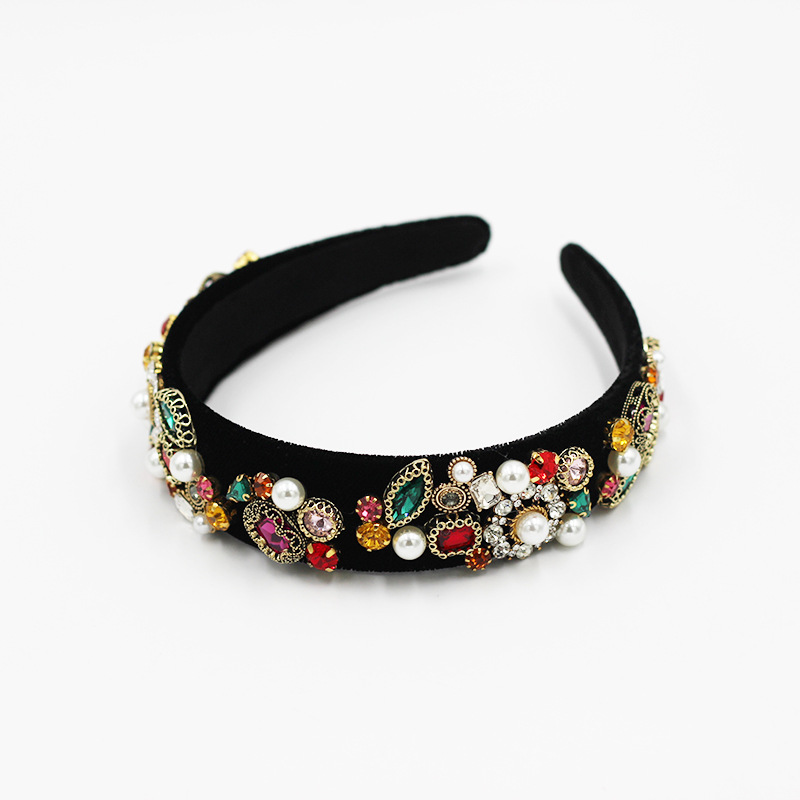 Baroque Inlaid Colorful Rhinestones Headband display picture 7