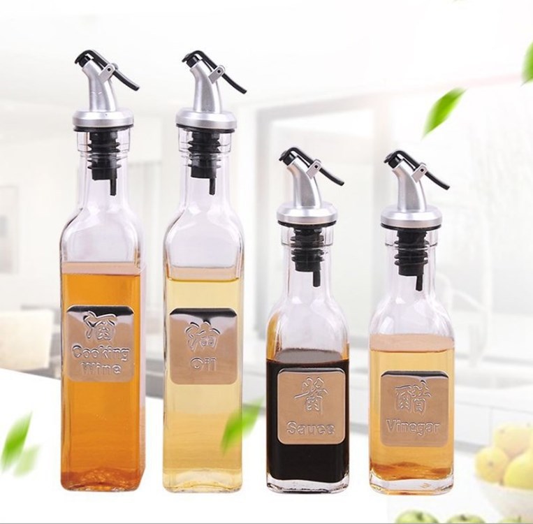 厂家批发透明玻璃油瓶油壶橄榄油瓶油醋瓶带油嘴分装瓶