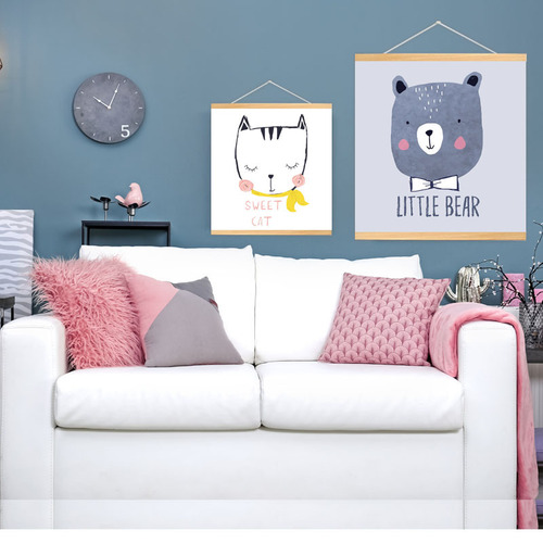 Children's room decorative painting boy and girl room bedroom bedside hanging painting living room Nordic cartoon animal hanging painting