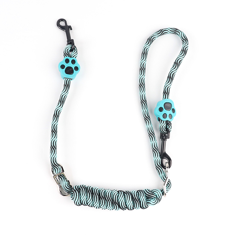 Tedora nueva cuerda de tracción para mascotas un arrastre dos multifuncionales a prueba de explosiones de perforación de nylon de doble cabeza cuerda para caminar suministros para mascotas