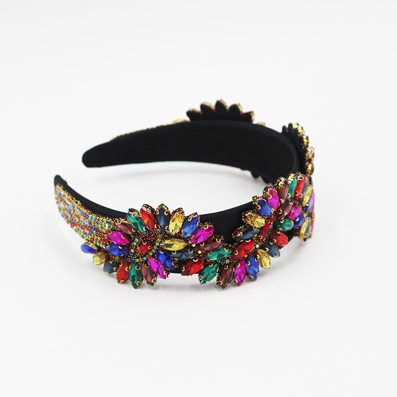 Baroque  S-shaped Inlaid Color Rhinestones  Headband display picture 4