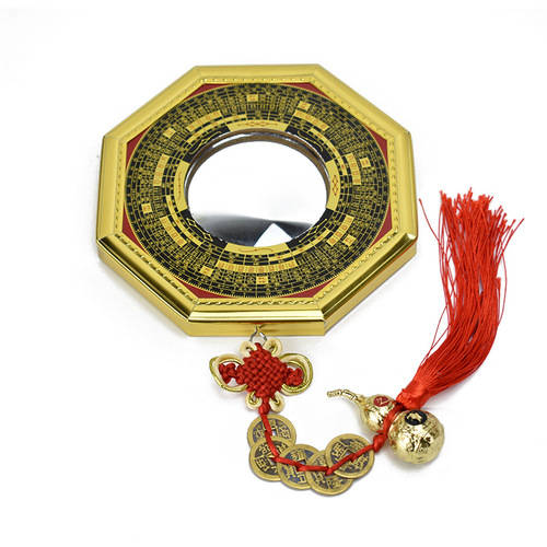 Manufacturer wholesale compass bagua mirror pendant convex mirror concave mirror home doorway gold edge glass mirror ornaments handicrafts