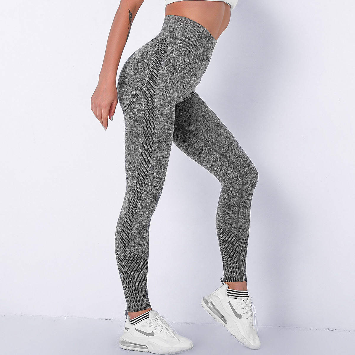 Pantalones de yoga que absorben la humedad de las nalgas de melocotón de punto NSNS10680