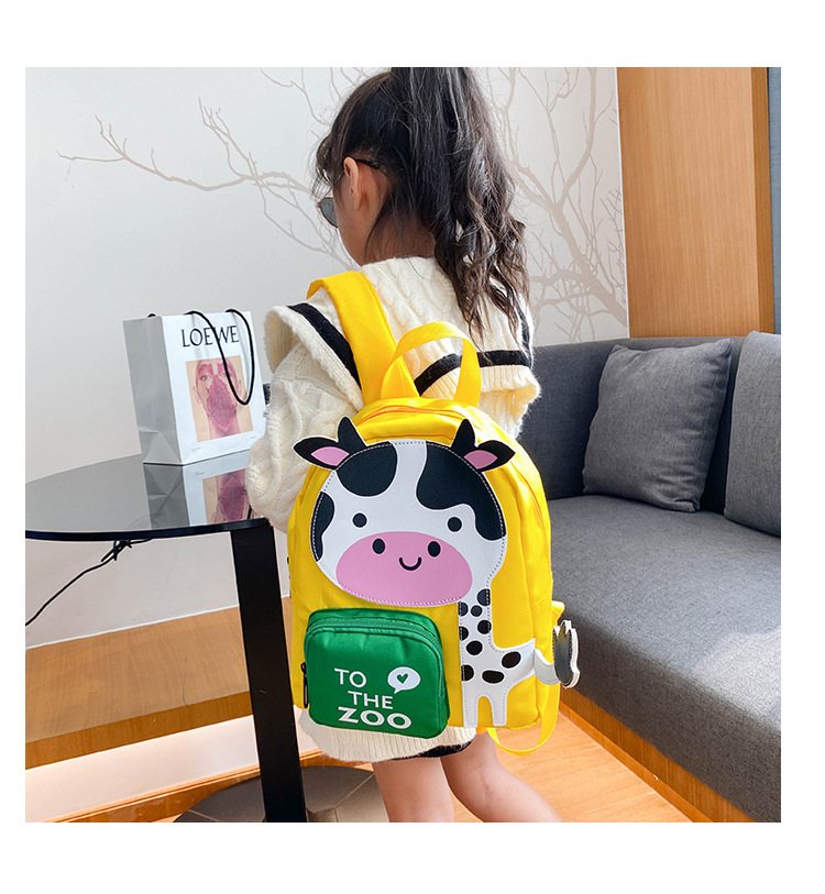 Lucky Pig New 2-5 Years Old Children's Backpack Kindergarten Cartoon Dinosaur Anti-lost Cute Girls' Bags display picture 1