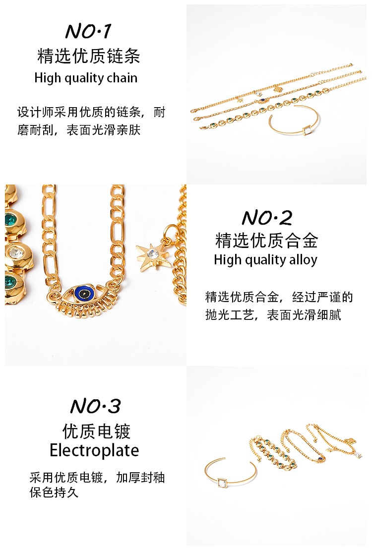 Fashion Jewelry Nihaojewelry Wholesale Square Gemstone Set Bracelet Multi-mang Star Micro Bracelet display picture 2